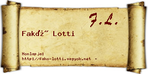 Fakó Lotti névjegykártya